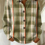 Leonie | Strickjacke Damen Kariert Oversize Knopfleiste