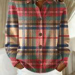 Leonie | Strickjacke Damen Kariert Oversize Knopfleiste