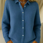 Leonie | Strickjacke Damen Kariert Oversize Knopfleiste