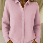 Leonie | Strickjacke Damen Kariert Oversize Knopfleiste