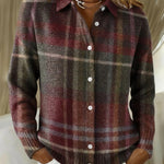Leonie | Strickjacke Damen Kariert Oversize Knopfleiste