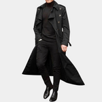 Levente | Trench Coat Férfi Hosszú Átmeneti Kabát