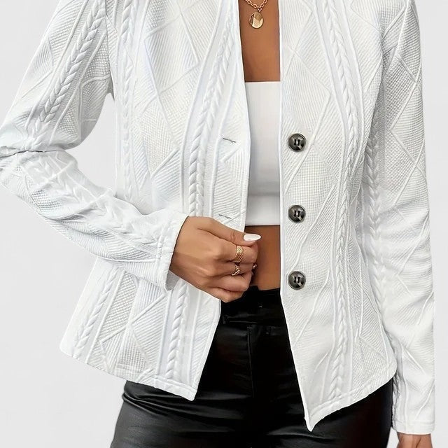 Liselotte | Blazer Damen Strukturstrick Knopfleiste Tailliert