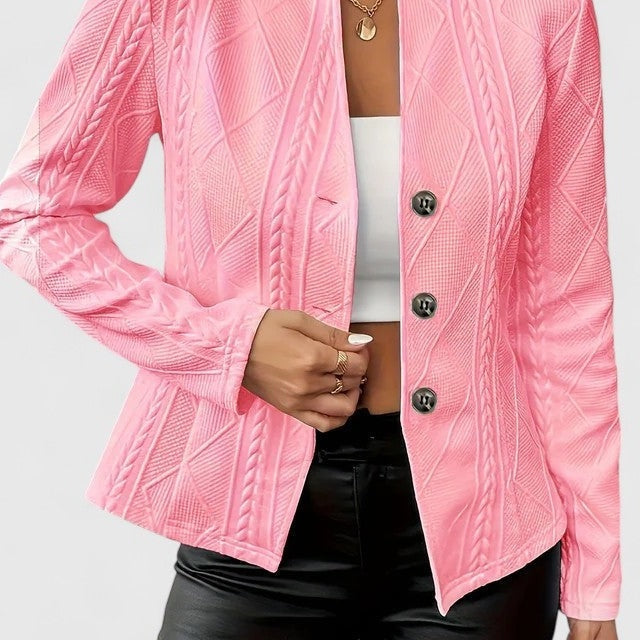 Liselotte | Blazer Damen Strukturstrick Knopfleiste Tailliert
