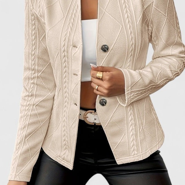 Liselotte | Blazer Damen Strukturstrick Knopfleiste Tailliert
