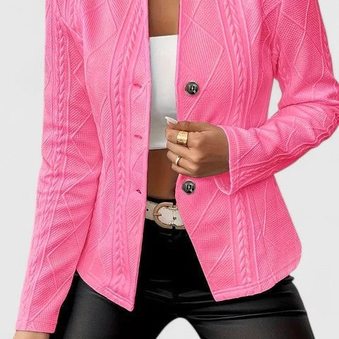 Liselotte | Blazer Damen Strukturstrick Knopfleiste Tailliert