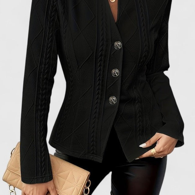 Liselotte | Blazer Damen Strukturstrick Knopfleiste Tailliert