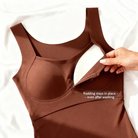Luca | Beépített Melltartós Tanktop Női Négyszögletes Nyakú