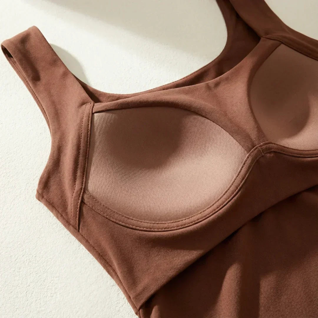 Luca | Beépített Melltartós Tanktop Női Négyszögletes Nyakú