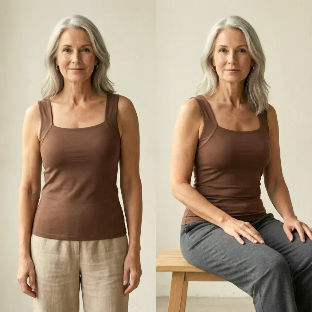 Luca | Beépített Melltartós Tanktop Női Négyszögletes Nyakú