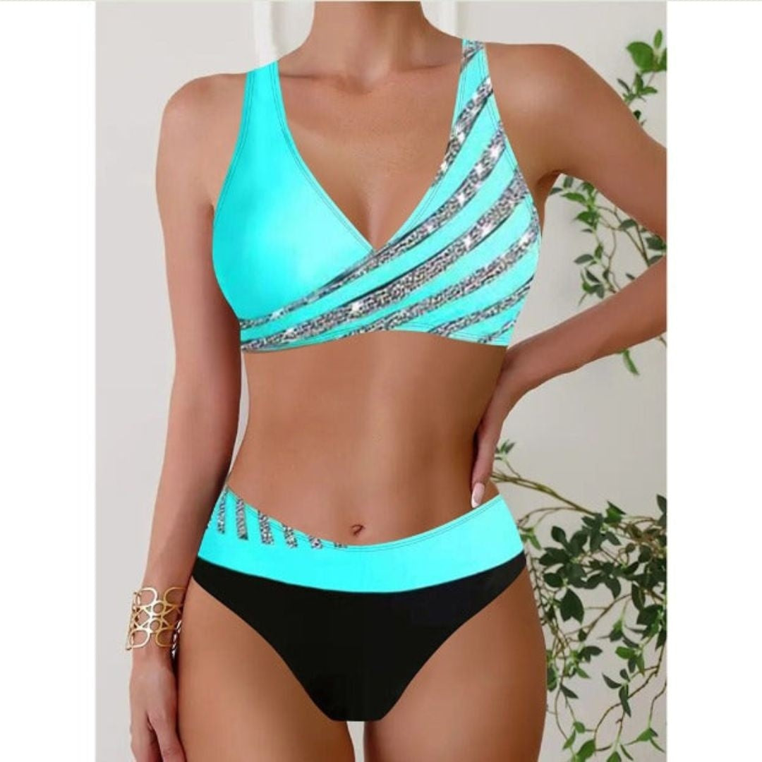 Nóra | Bikini Szett Női V-nyakú Pántos