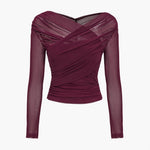 Luca | Cropped Top Női Hosszú Ujjú Drapírozott