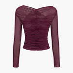 Luca | Cropped Top Női Hosszú Ujjú Drapírozott