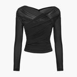 Luca | Cropped Top Női Hosszú Ujjú Drapírozott
