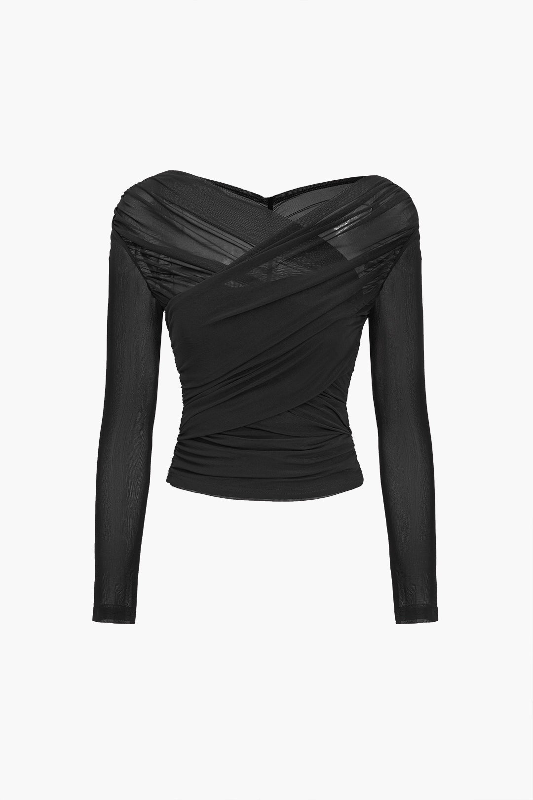 Luca | Cropped Top Női Hosszú Ujjú Drapírozott
