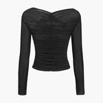 Luca | Cropped Top Női Hosszú Ujjú Drapírozott