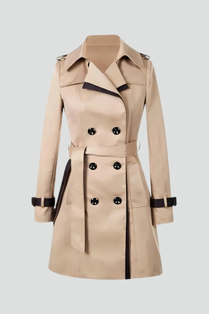 Luca | Trench Coat Női Átmeneti Kabát Övvel Kétsoros