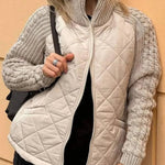 Luisa | Sweatshirt Damen Strick Gesteppt mit Reissverschluss