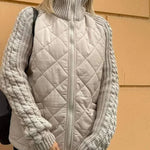 Luisa | Sweatshirt Damen Strick Gesteppt mit Reissverschluss