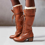 Magdalena | Chelsea Boots Damen Leder Schnürung Blockabsatz