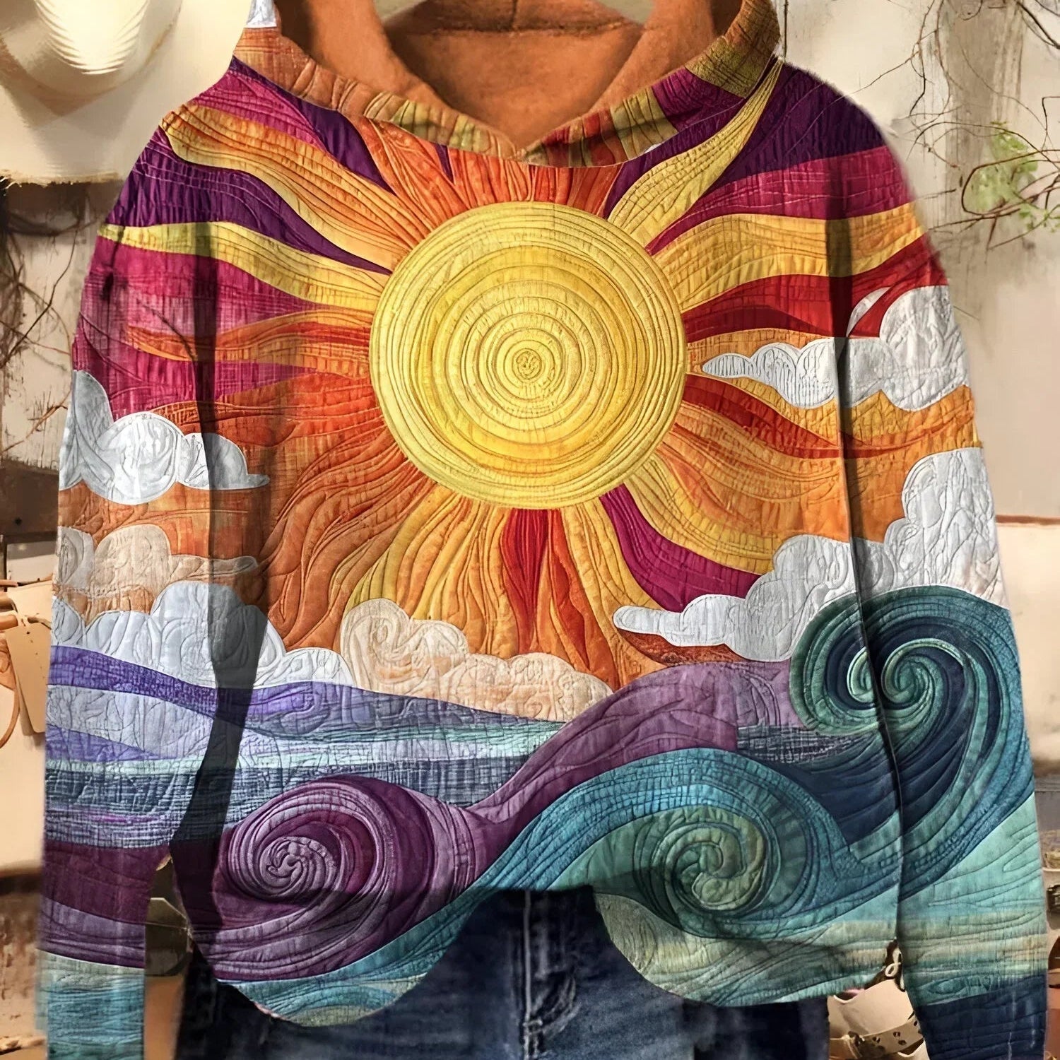 Magdalena | Hoodie Damen mit Grafik-Print Oversized Kapuze