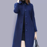 Margrit | Trenchcoat Damen Langer Mantel Knopfleiste Tailliert