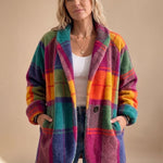 Marie | Karierter Fleece-Mantel Damen Oversize Weich
