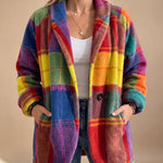 Marie | Karierter Fleece-Mantel Damen Oversize Weich