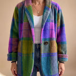 Marie | Karierter Fleece-Mantel Damen Oversize Weich