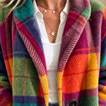 Marie | Karierter Fleece-Mantel Damen Oversize Weich
