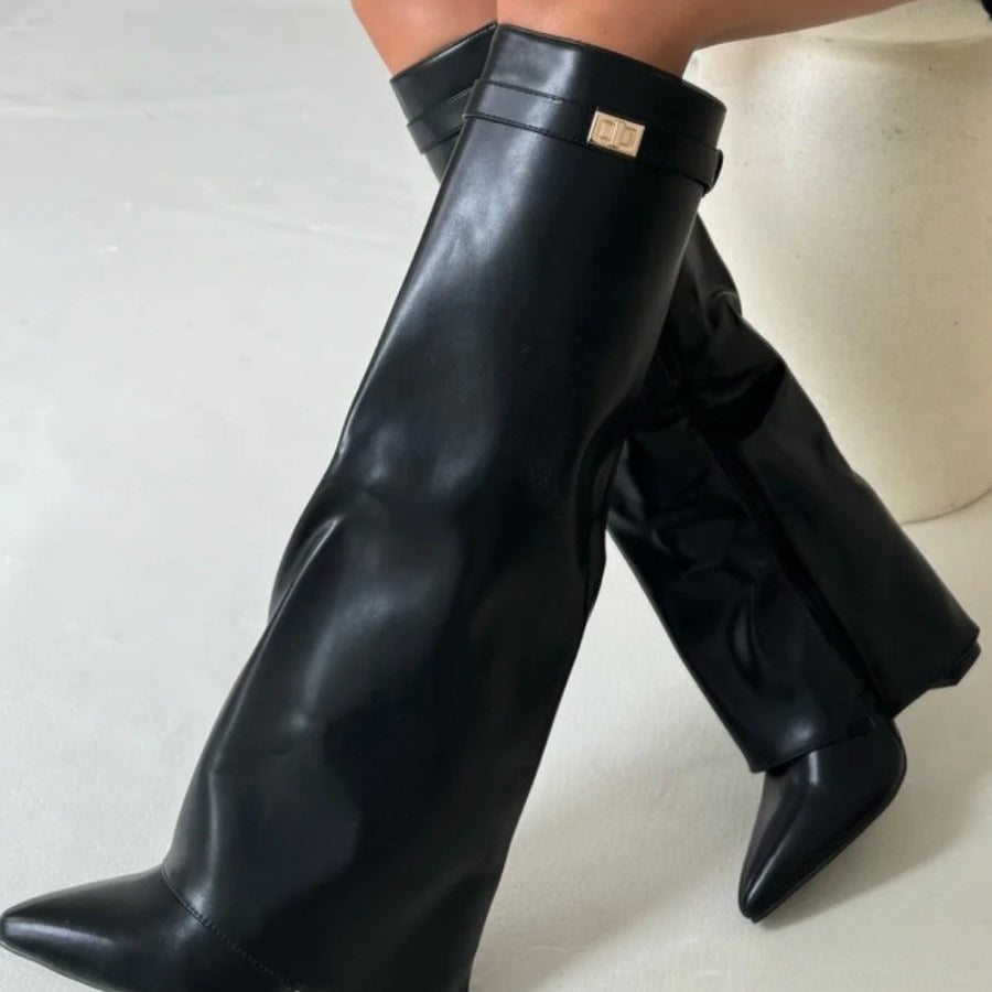 Marlene | Stiefeletten Damen Veloursleder Keilabsatz Spitze