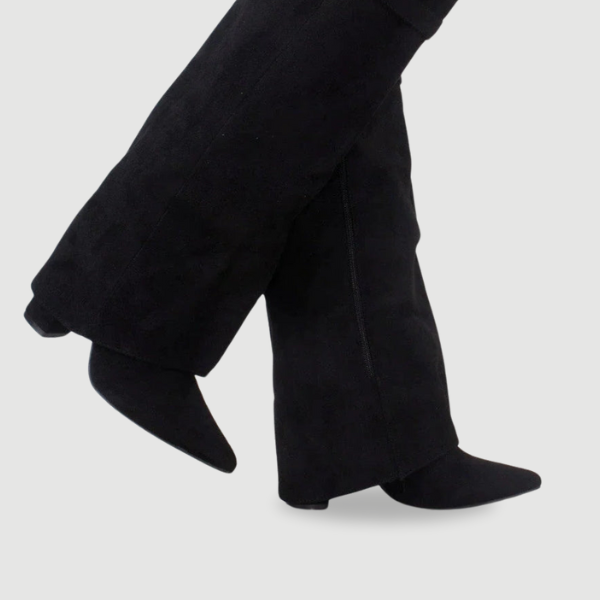 Marlene | Stiefeletten Damen Veloursleder Keilabsatz Spitze