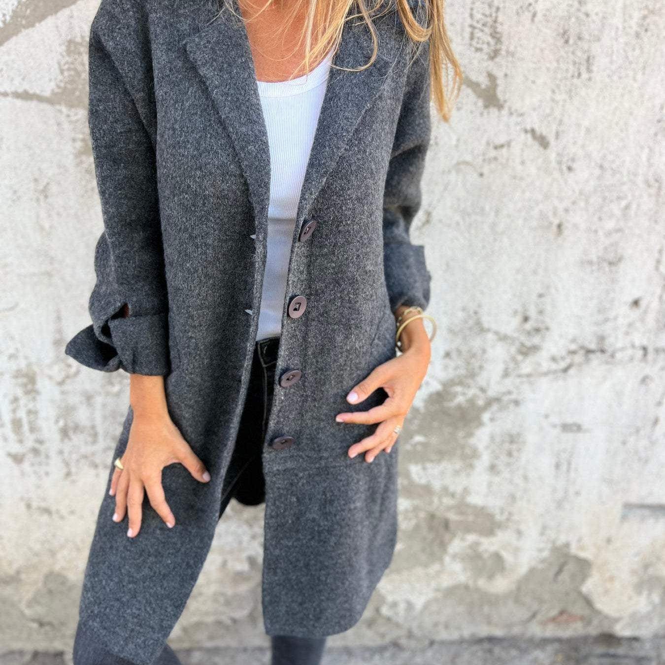Marlene | Strickjacke Damen Oversize mit Knöpfen