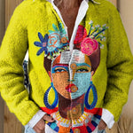 Marlene | Strickjacke mit Blumenmuster Damen Knopfleiste Vintage