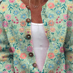 Marlene | Strickjacke mit Blumenmuster Damen Knopfleiste Vintage