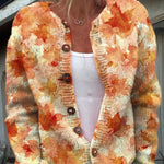Marlene | Strickjacke mit Blumenmuster Damen Knopfleiste Vintage