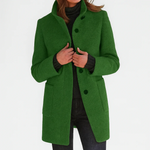 Marlene | Wollmantel Damen Eleganter Knopfverschluss Stehkragen