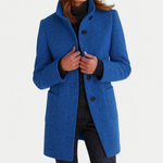 Marlene | Wollmantel Damen Eleganter Knopfverschluss Stehkragen