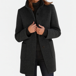 Marlene | Wollmantel Damen Eleganter Knopfverschluss Stehkragen