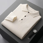 Matthias | Kaschmir Polo Pullover Herren Langarm Strickpullover