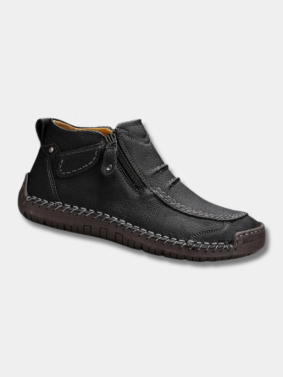Maximilian | Leder Stiefelette Herren Seitlicher Reissverschluss Handnaht