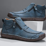 Maximilian | Leder Stiefelette Herren Seitlicher Reissverschluss Handnaht
