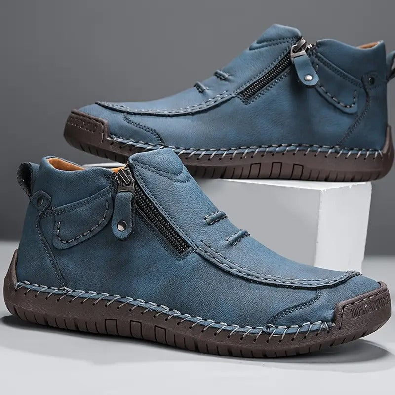 Maximilian | Leder Stiefelette Herren Seitlicher Reissverschluss Handnaht