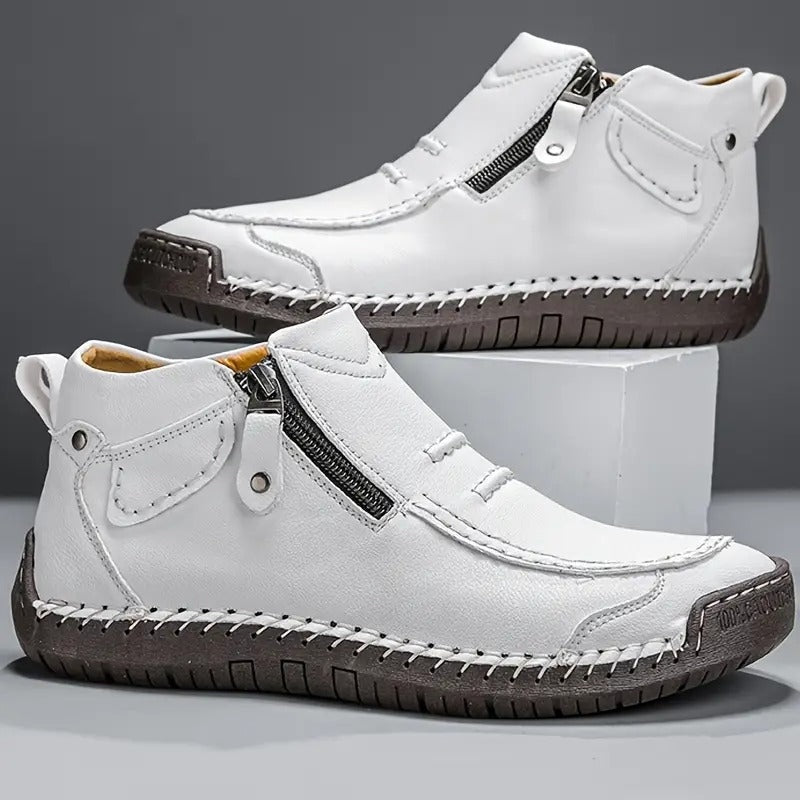 Maximilian | Leder Stiefelette Herren Seitlicher Reissverschluss Handnaht