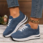 Melinda | Sportcipő Női Denim Fűzős Platformos