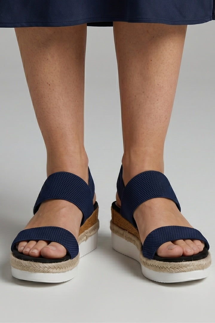Mónika | Platform Szandál Espadrilles Talppal Női Rugalmas Pántos