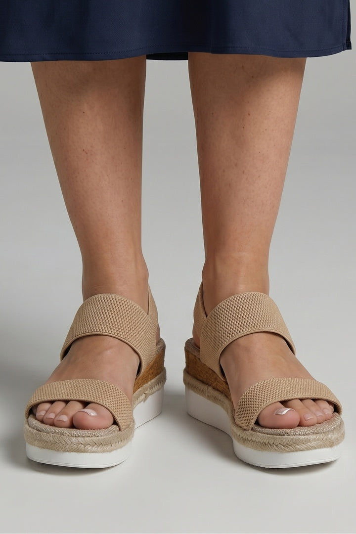 Mónika | Platform Szandál Espadrilles Talppal Női Rugalmas Pántos