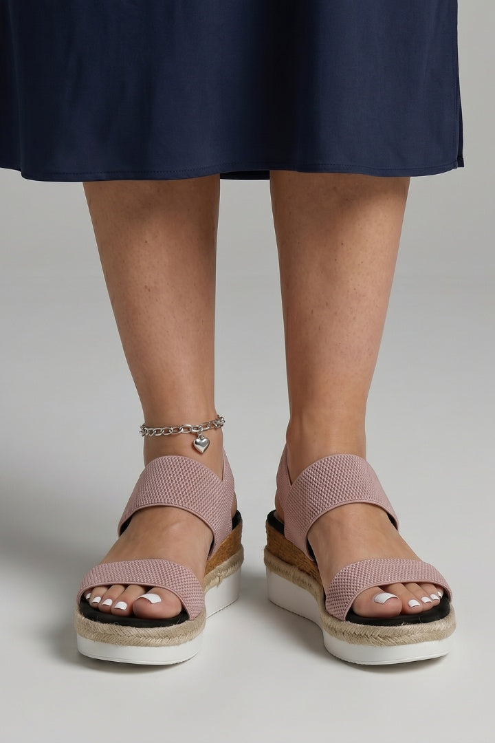 Mónika | Platform Szandál Espadrilles Talppal Női Rugalmas Pántos