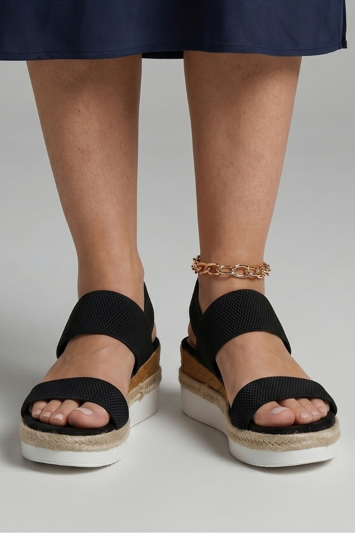 Mónika | Platform Szandál Espadrilles Talppal Női Rugalmas Pántos