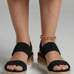 Mónika | Platform Szandál Espadrilles Talppal Női Rugalmas Pántos